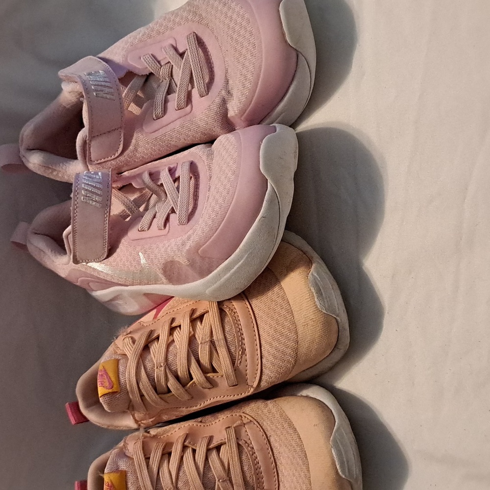 Kids 2.5Y Pink Nike Sneakers Two Pair